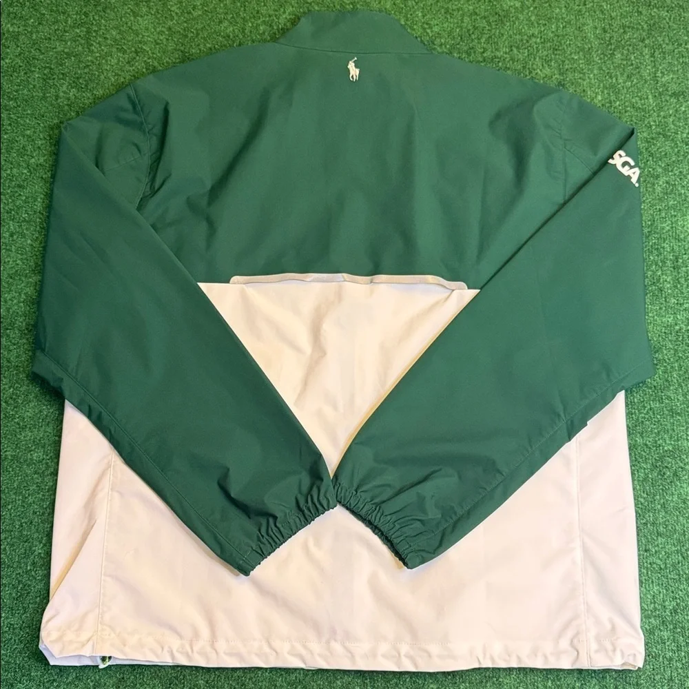 Polo Golf Ralph Lauren Full Zip Weatherproof Jacket (Green & White / Size Large) - Picture 6 of 7